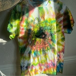 Small Tie Dye Boston Terrier “In Dog We Trust” Tshirt